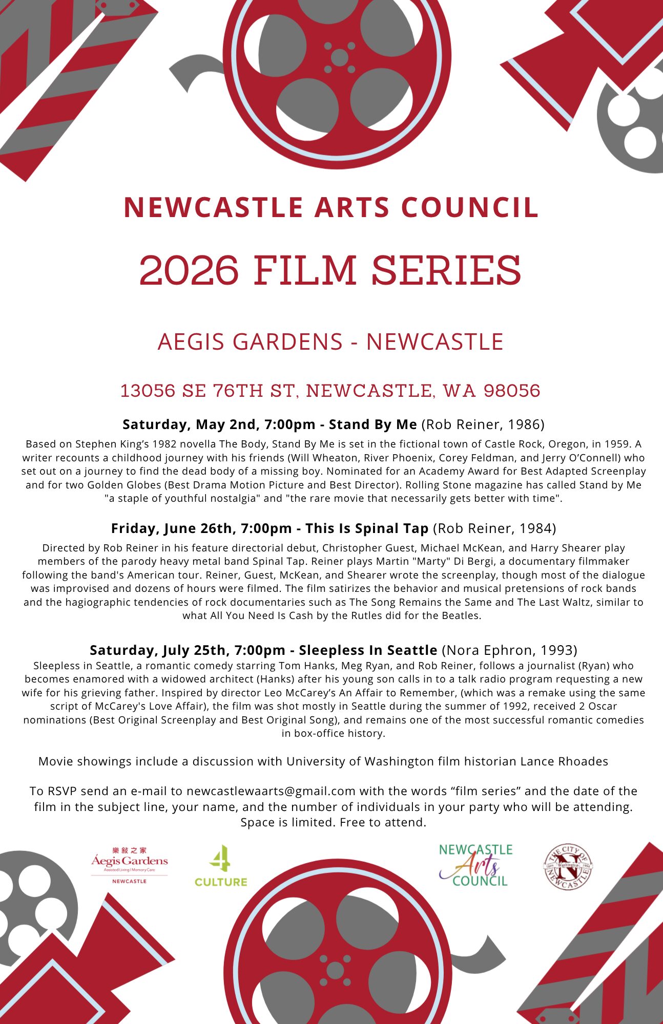 Movie Night Flyer May 26 - July 26 A